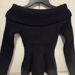 Women's Black Off-shoulder Sweater